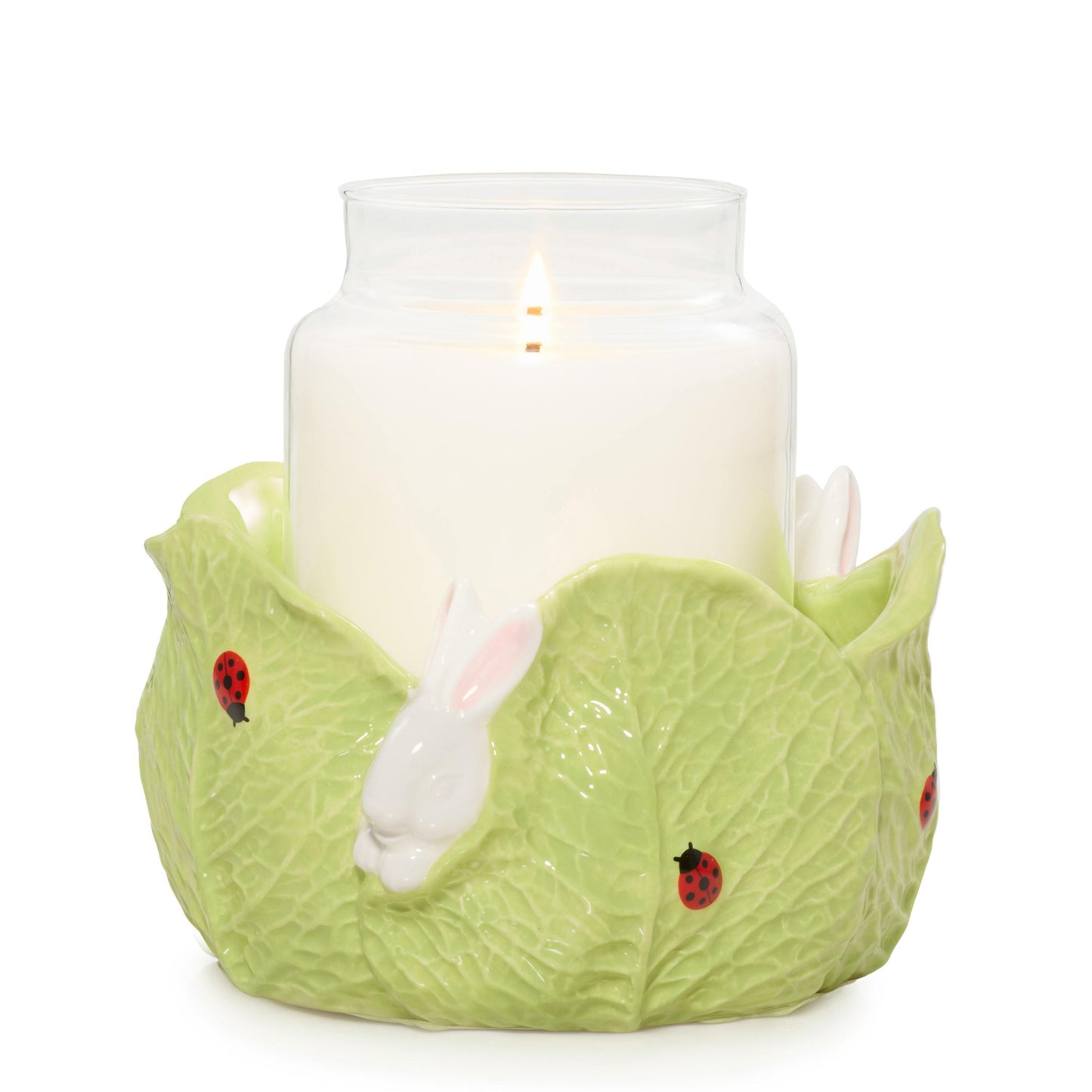 Ceramic Easter Bunny Jar Candle Holder OY7H